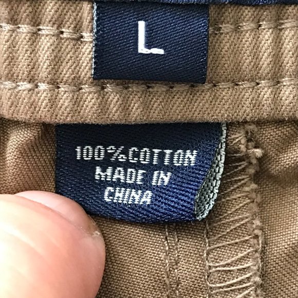 Reyn Spooner Khaki Pants Men Size Large Brown Tie Waist Mid Rise Straight Leg - Picture 4 of 16